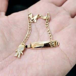 Pulsera de bebé varón laminado en oro 14k.